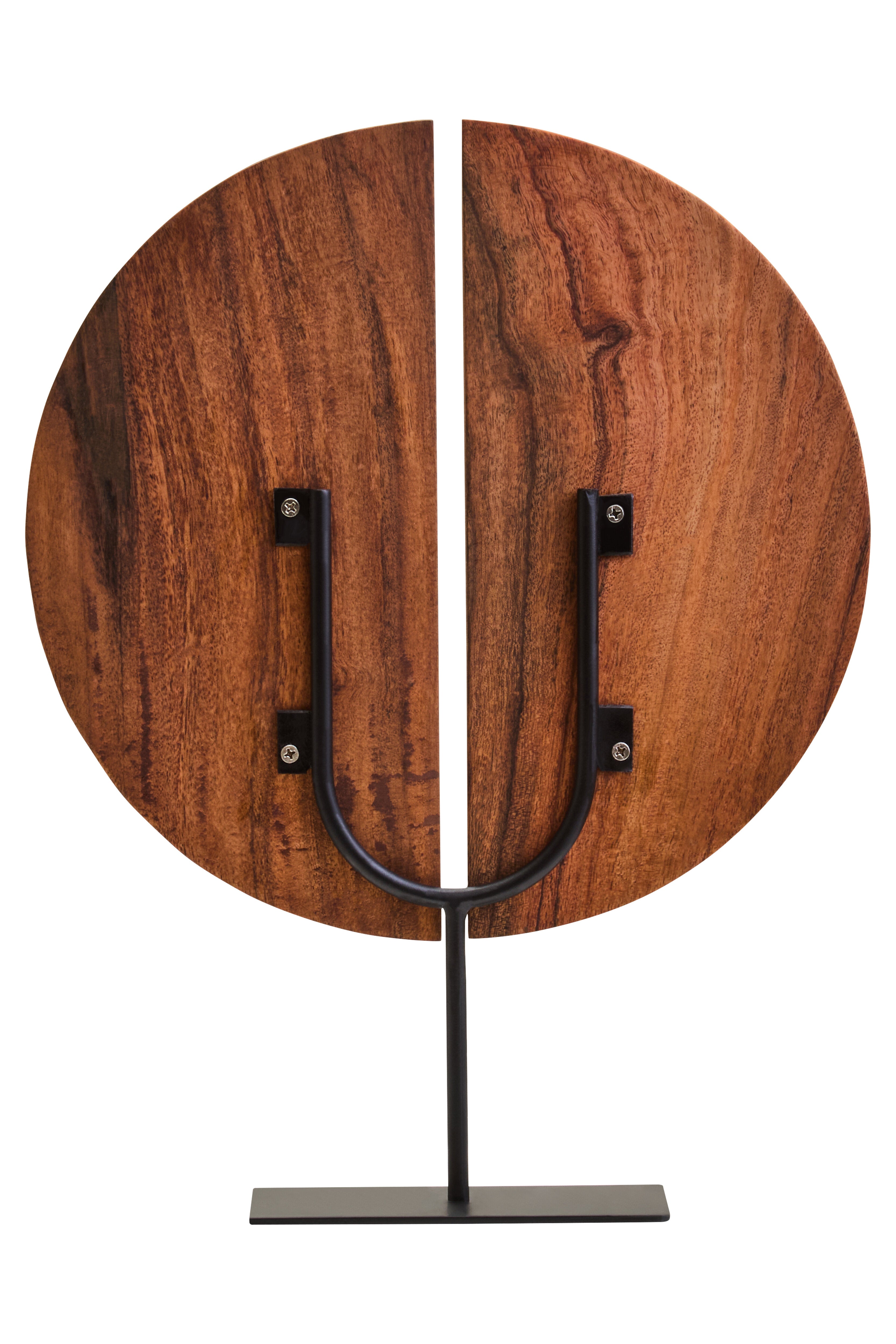 Lindos Brown Wood Sculpture With Black Base